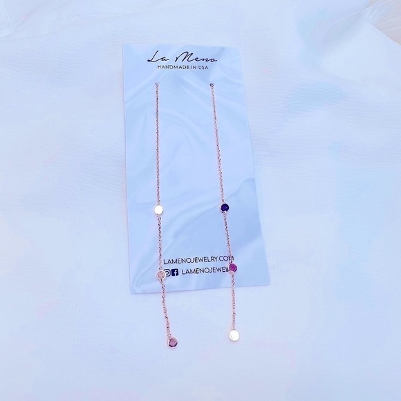 NWT La Meno Beautiful Rose Gold Dangle Earrings NWT - Picture 9 of 13